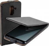 MP case Eco Lederen Samsung Galaxy A6+ Plus 2018 flip case zwart hoesje