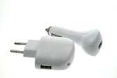 muvit Travel + Car Charge Pack USB Glossy White