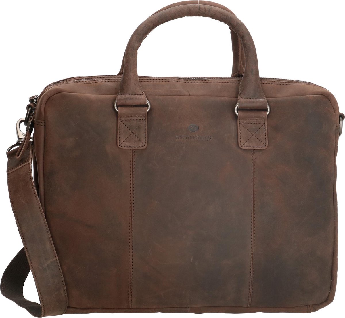 Micmacbags Oklahoma Laptoptas 15,6 inch Donker Bruin