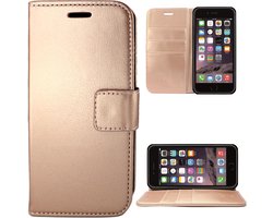 Hoesje geschikt voor Apple iPhone 6/6s Hoesje Kunstlederen Bookcase met Siliconen TPU Telefoonhouder - Rose Goud - van iCall