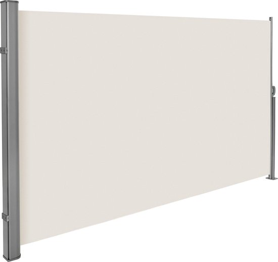 tectake - Uitschuifbaar aluminium windscherm tuinscherm x 300 cm beige 401529 | bol.com