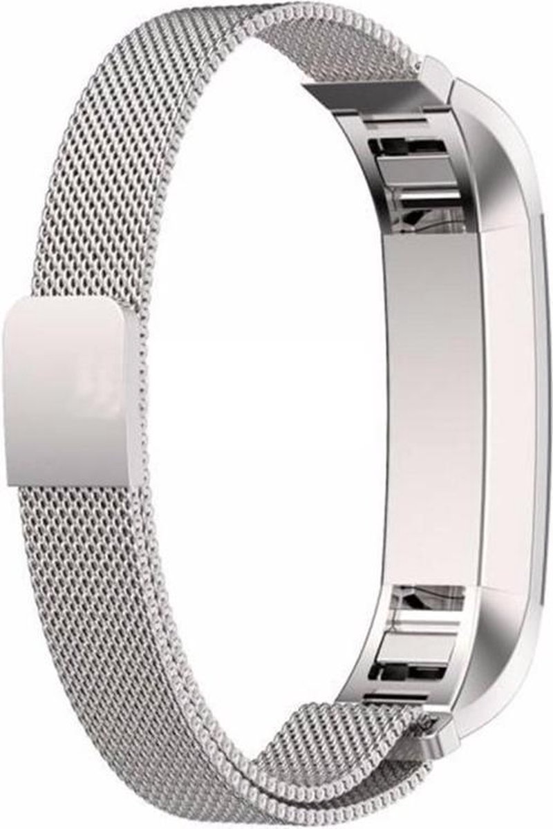 KELERINO. Milanees bandje geschikt voor Fitbit Alta Magneetsluiting - Zilver