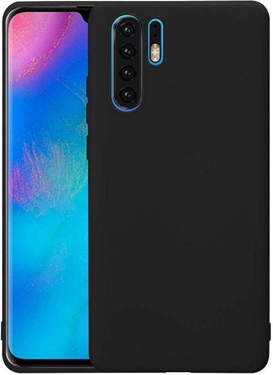 Custodia Lonfeid Per Huawei P30 – Silicone TPU Nera Effetto Carbonio, Antiurto E Sottile