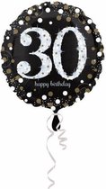 Helium Ballon 30 Jaar Zilver 43cm leeg
