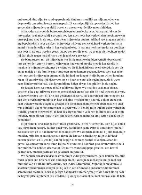 Pagina met tekst over de vader, zijn werk en de relatie met zijn kinderen.