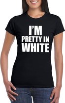 I'm pretty in white t-shirt zwart dames S