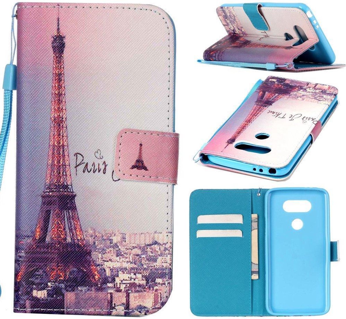 iCarer Eiffel tower print wallet case hoesje Geschikt voor: LG G5