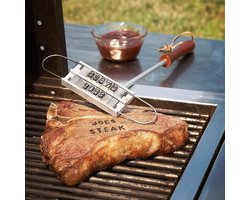 MikaMax BBQ Branding Iron - Personaliseer Vlees met 55 Letters, 2 Regels en lange hendel
