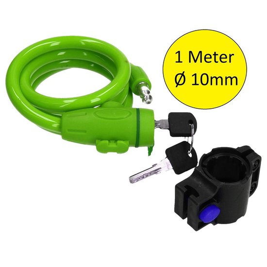 Staalkabelslot voor de Fiets met Beschermend omhulsel Groen - 16x11cm - Bescherming - Fietsslot - Kettingslot van OnGear — afbeelding 3