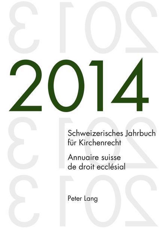 Schweizerisches Jahrbuch fuer Kirchenrecht / Annuaire suisse ... - cover