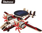 Robotime P340S Eearly Warning Plane houten speelgoed vliegtuig met zonnecel