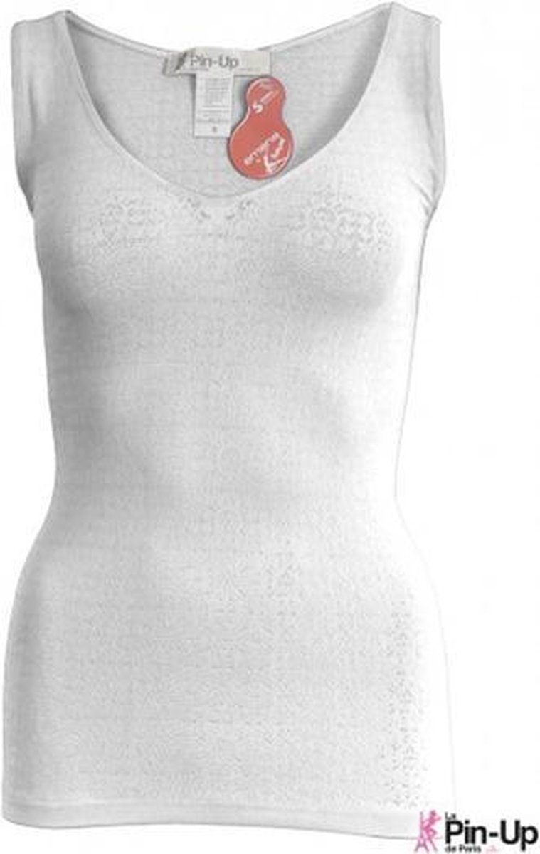 Goedkoopste Anti Cellulite Kanten Top -Pin Up de Paris - M - Wit