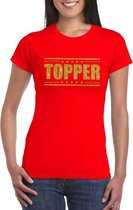 Toppers Rood Topper shirt in gouden glitter letters dames - Toppers dresscode kleding XXL