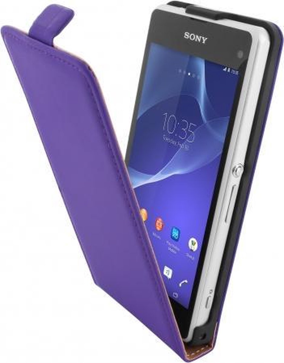 Mobiparts - paars premium flipcase - Sony Xperia Z1 Compact | bol.com