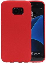 Sand Look TPU Backcover Case Hoesje voor Galaxy S7 Edge G935F Rood