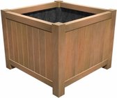 Vierkante hardhouten plantenbak Porto; 120 x 120 x 95 cm