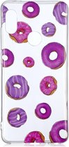 Shop4 - Geschikt voor Xiaomi Redmi Note 5 Pro Hoesje - Zachte Back Case Donuts Transparant