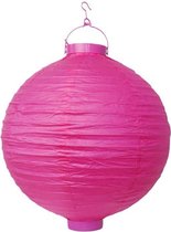 Lampion roze met licht 20cm