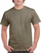 Kaki groene katoenen shirt voor volwassenen S (36/48)