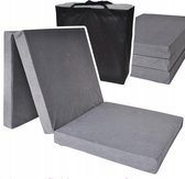 Logeermatras extra dik - grijs - opvouwbaar matras - 195 x 80 x 15