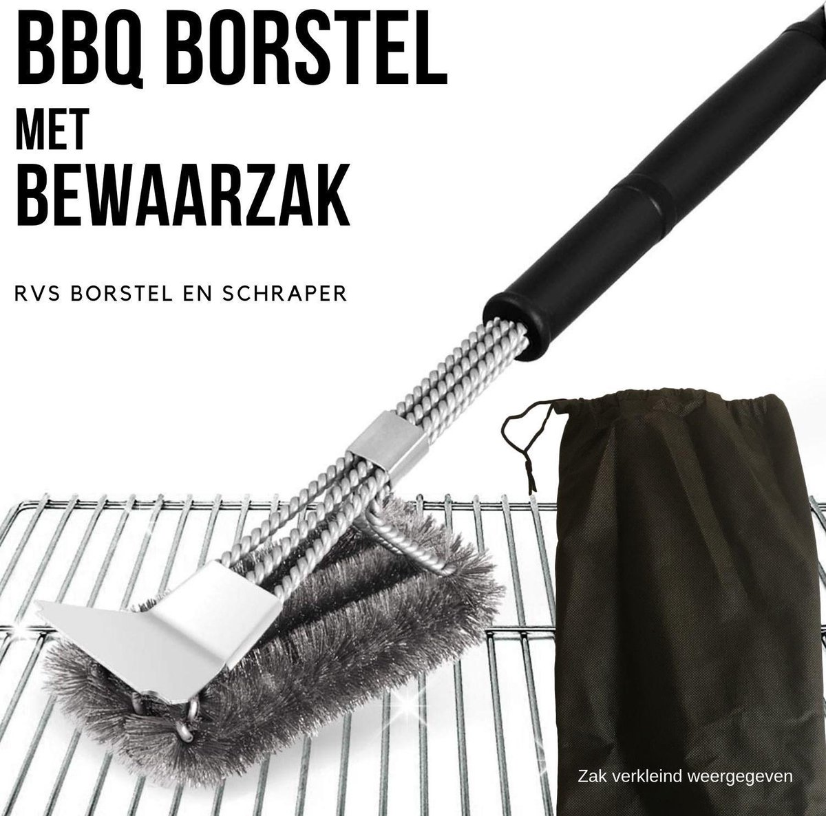 Gohh BBQ Borstel met Schraper - Schoonmaakborstel - Barbecue Krabber met  Handige... | bol.com
