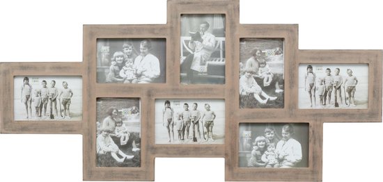 Deknudt Frames multifotolijst S67TM7 P8 - grijs - hout - 8x 10x15 cm