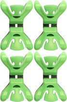4x Slingers/decoratie ophangen slingerklemmen groen