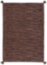OSTA Medina – Vloerkleed – Tapijt – geweven – wol – eco – duurzaam - modern - boho - Beige/Rood - 135x200