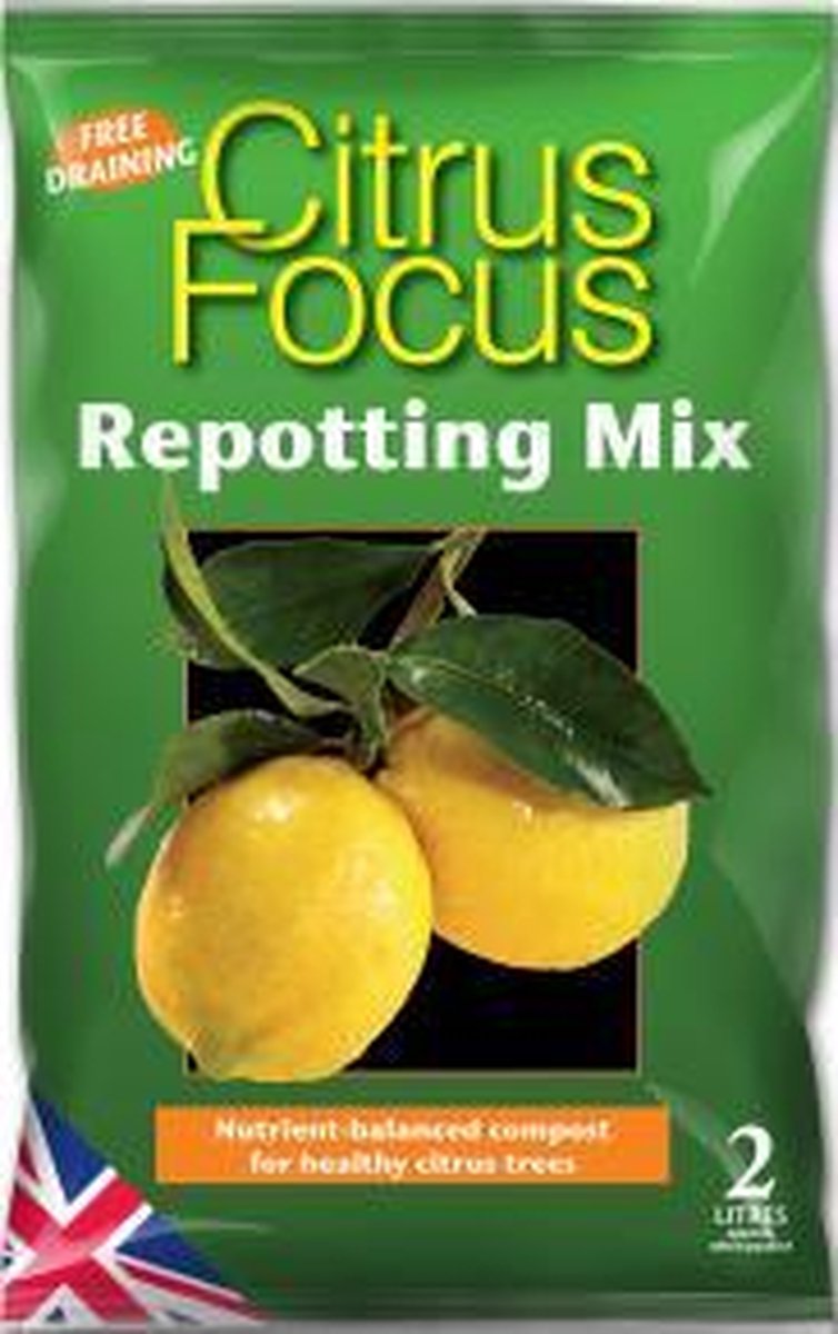 Citrus Focus Repotting Mix - 2 liter gebalanceerde compost voor gezonde citrusbomen