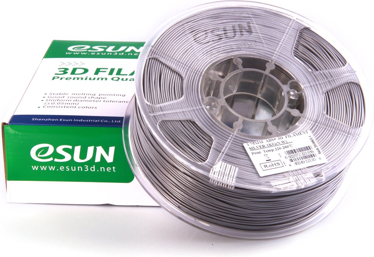 eSun ABS+ Silver/zilver - 1.75mm - 3D printer filament - 1kg