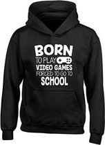 hippe sweater |hoodie | born to play games | maat 140 (9-11 jaar)