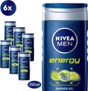 Nivea Men Energy - 6 x 250 ml - Douchegel - Voordeelverpakking
