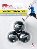Squash Wilson STAFF SQUASH 3 BALL DBL YEL DOT
