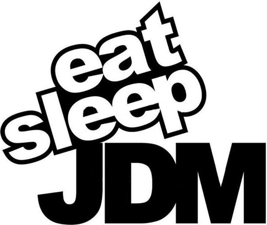Auto sticker | Eat Sleep JDM | japanese domestic market | 15x12cm | zwart