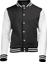 AWDis Varsity jacket, Jet Black/White, Maat XS