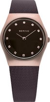 Bering Horloge - Rosékleurig (kleur kast) - Bruin bandje - 27 mm