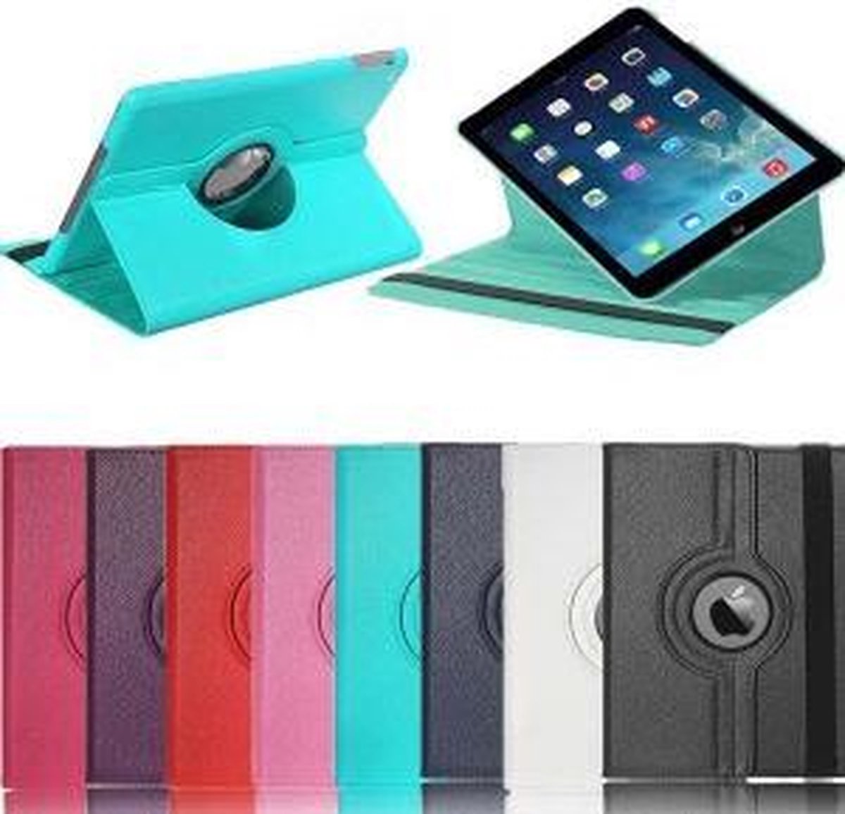 iPad Air PU Leren Hoes / Case 360 graden Draaibaar Rood