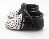 Babyslofjes - Zwart/Wit - Dalmatiërprint - Mt 6 - 12 Mnd  - Babyschoentjes - Kraamcadeau