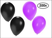 Ballonnen helium 200x paars en zwart