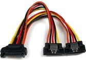 StarTech.com 15 cm vastklikkende SATA voeding-Y-splitterkabeladapter