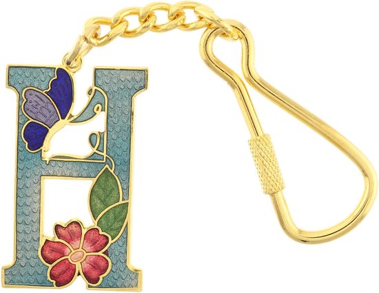 Behave® Porte-clés lettre émail bleu H 4cm