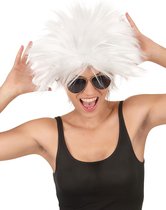 Vegaoo - Witte rockstar pruik voor vrouwen - Grijs, Wit - One Size