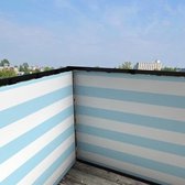 Balkonscherm gestreept lichtblauw - BalkonschermenGestreept - Vinyl - 100x200cm Dubbelzijdig