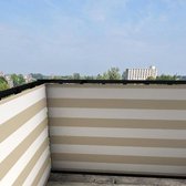 Balkonscherm gestreept beige - BalkonschermenGestreept - Vinyl - 100x200cm Dubbelzijdig