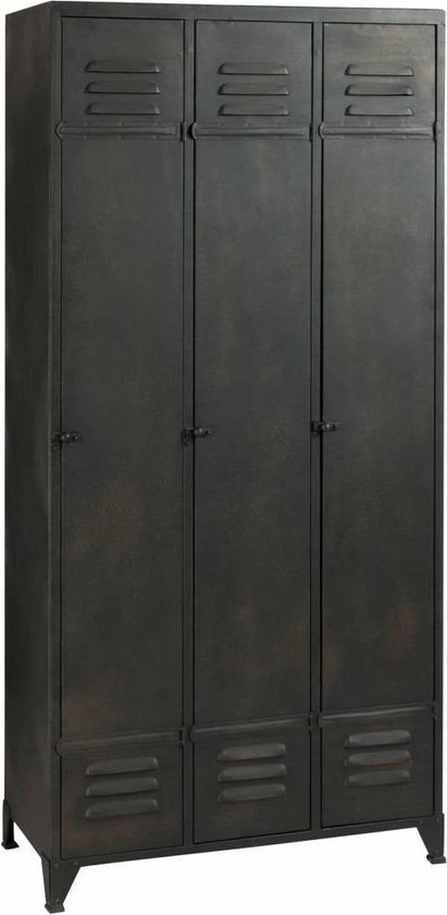 Duverger Industry Locker - Opbergkast - 3x3 leggers - donker grijs - metaal  - 3 deuren | bol.com