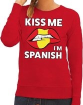 Kiss me I am Spanish sweater rood dames 2XL