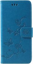 Blauw vlinders agenda case hoesje Samsung Galaxy J4 Plus