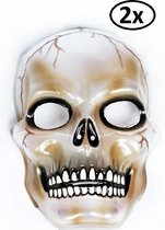 2x Masker transparant skull