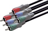 Scanpart RCA kabel 3 meter - 3x tulp naar 3x tulp - Geschikt voor audio en video - RGB - Tulpkabel - 3x RCA