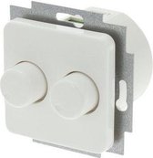 Inbouw Dimmer Duo - Geschikt voor Berker M2 - Tot 2 x 150W - Universeel - Polarwit